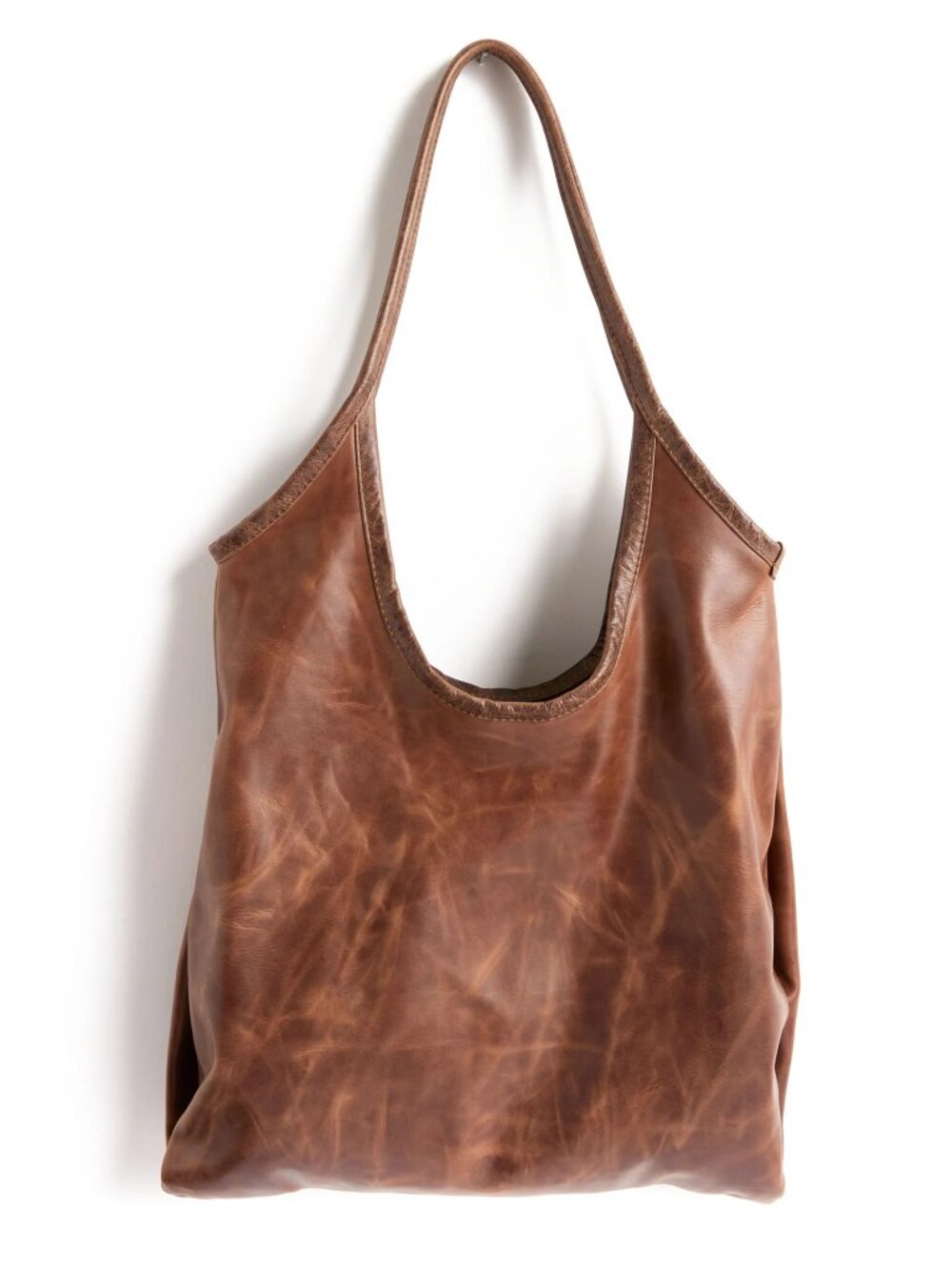 Rough & Tumble Envelope Tote Dark Brown Leather Shoulder Tote Bag NWT